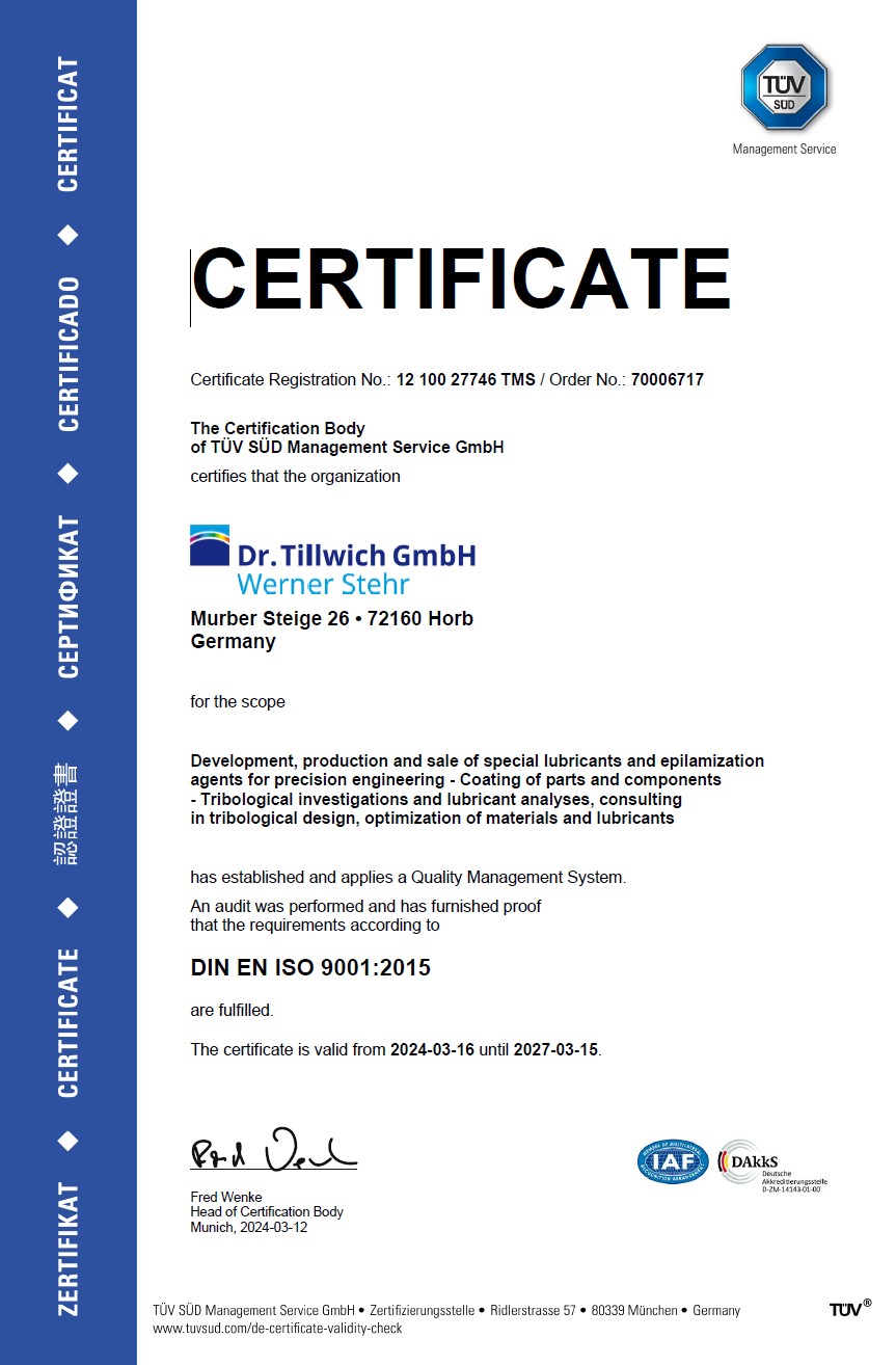 ISO 9001:2015 New Certificate valid until 15.03.2027