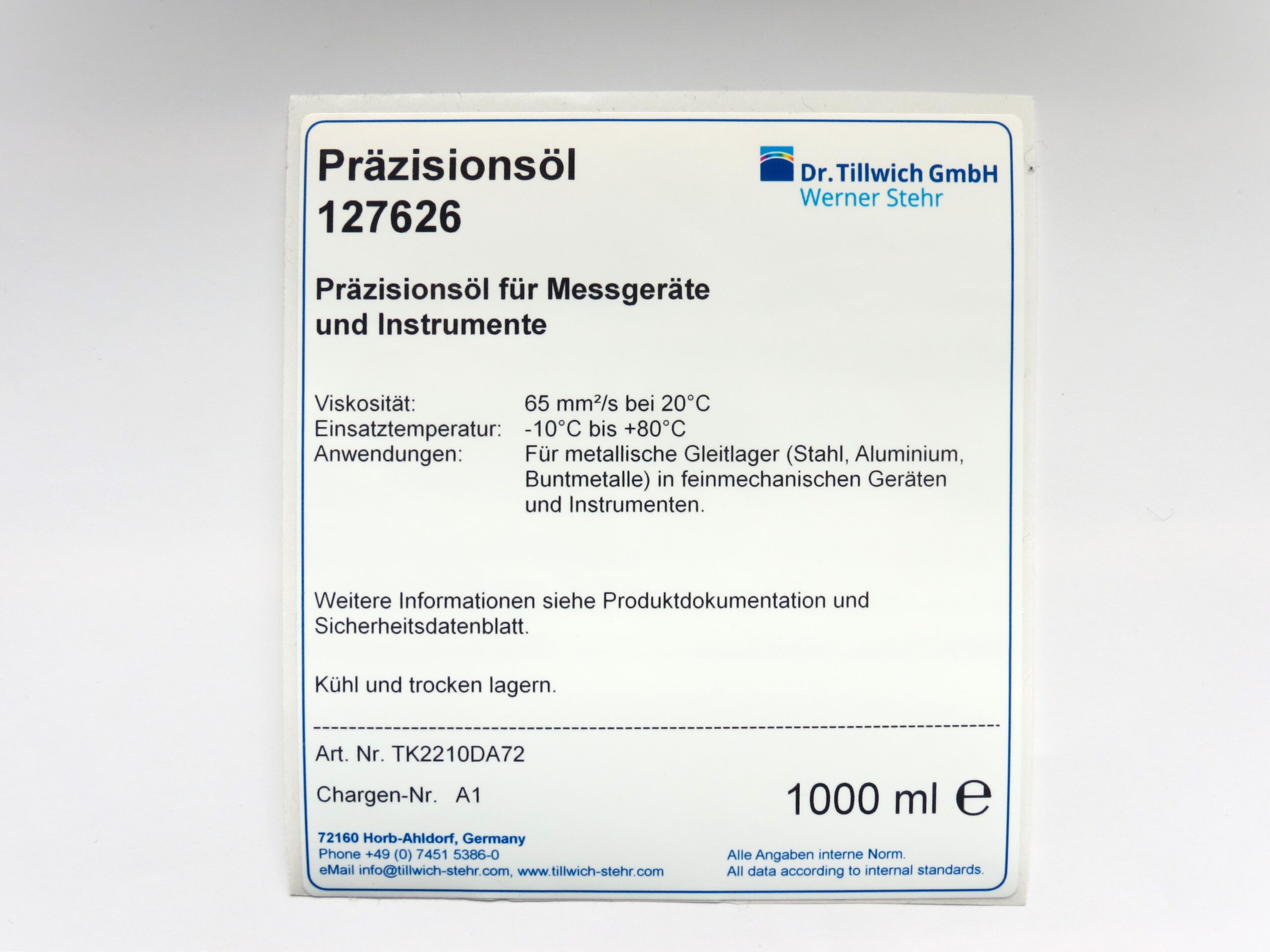 Produktbild: TK2210 Präzisionsöl 127626