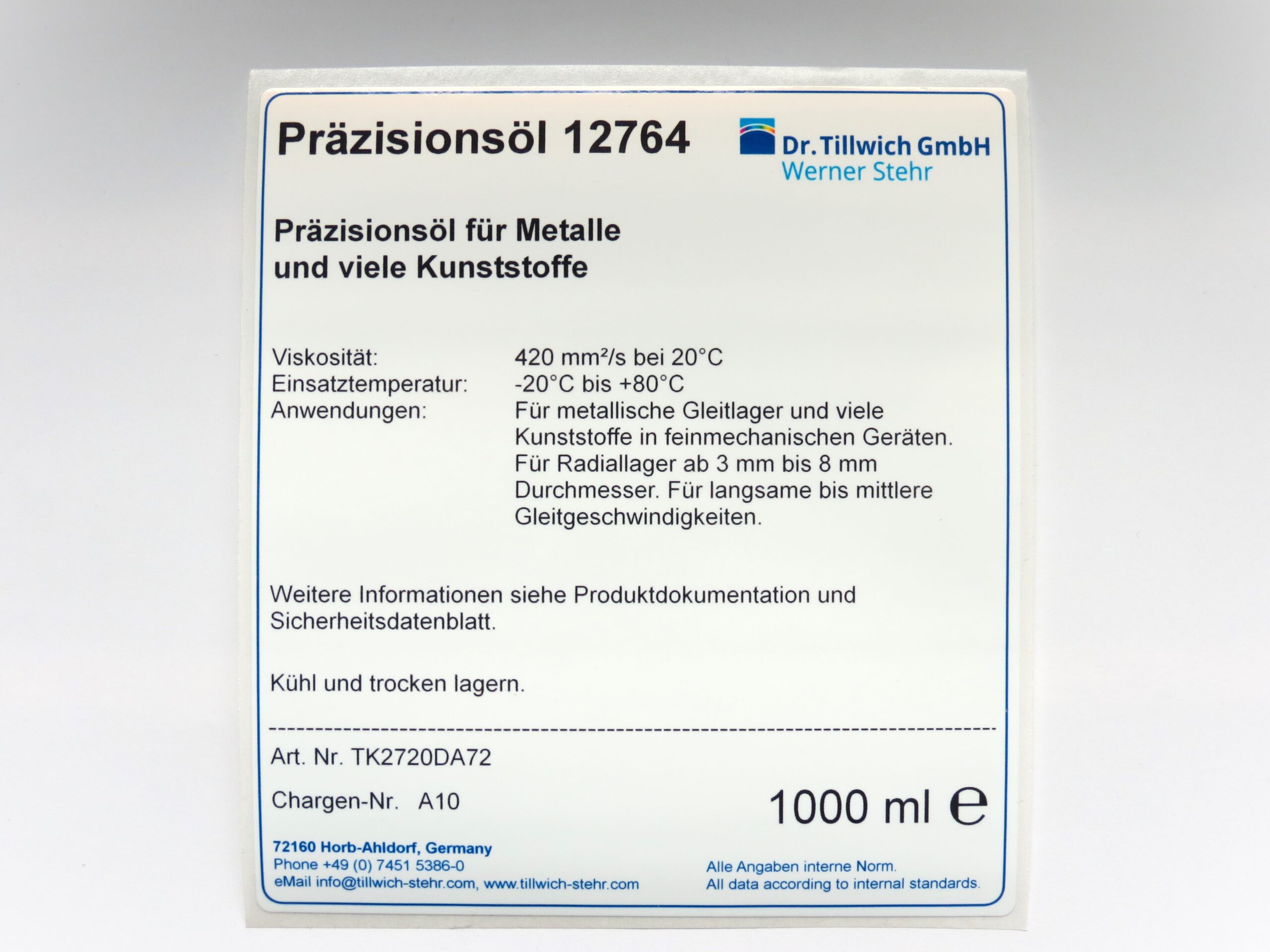Produktbild: TK2720 Präzisionsöl 12764