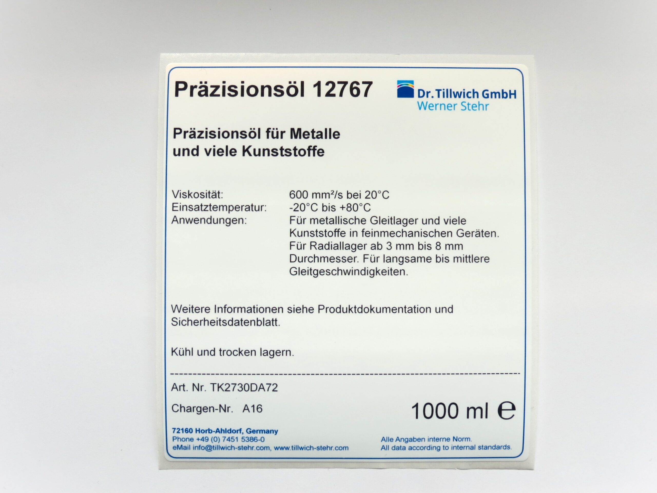 Produktbild: TK2730 Präzisionsöl 12767