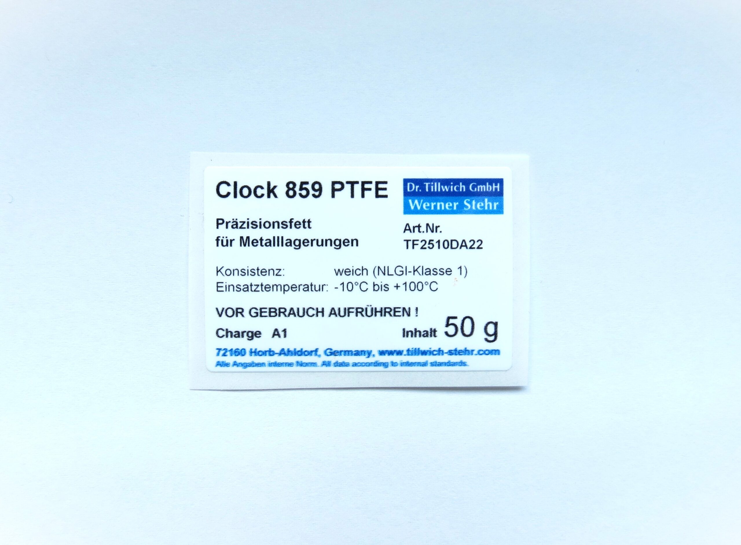 Produktbild: TF2510 Präzisionsfett Clock 859 PTFE