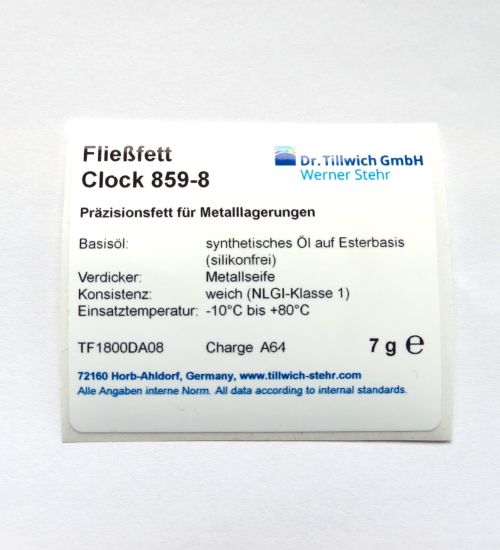 Product label TF1800DA08 - Fluid grease Clock 859-8
