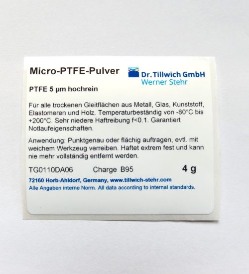 Product label TG0110DA06 - Micro PTFE powder