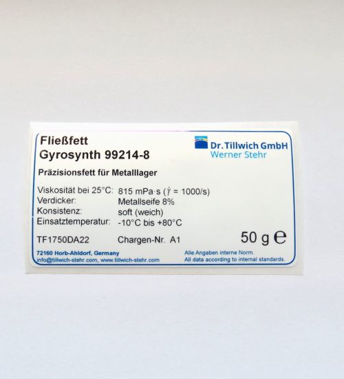 Produktetikett TF1750DA22 - Fließfett Gyrosynth 99214-8